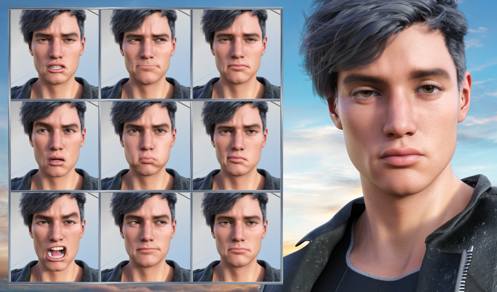 New Faces Expressions for Genesis 8.1 Male and Michael 8.1 by: JWolf, 3D Models by Daz 3D