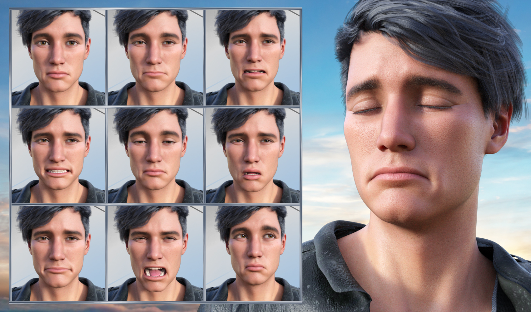 New Faces Expressions for Genesis 8.1 Male and Michael 8.1 by: JWolf, 3D Models by Daz 3D