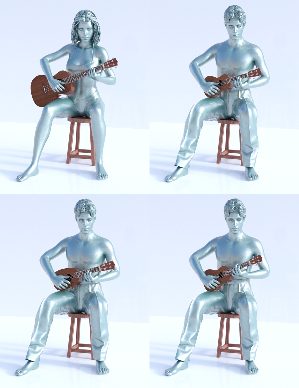 Ukulele Collection for Genesis 8 by: SirArtist, 3D Models by Daz 3D
