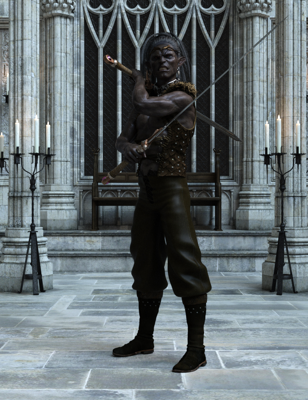 Dark Hunter Poses for Dark Elf by: Ensary, 3D Models by Daz 3D