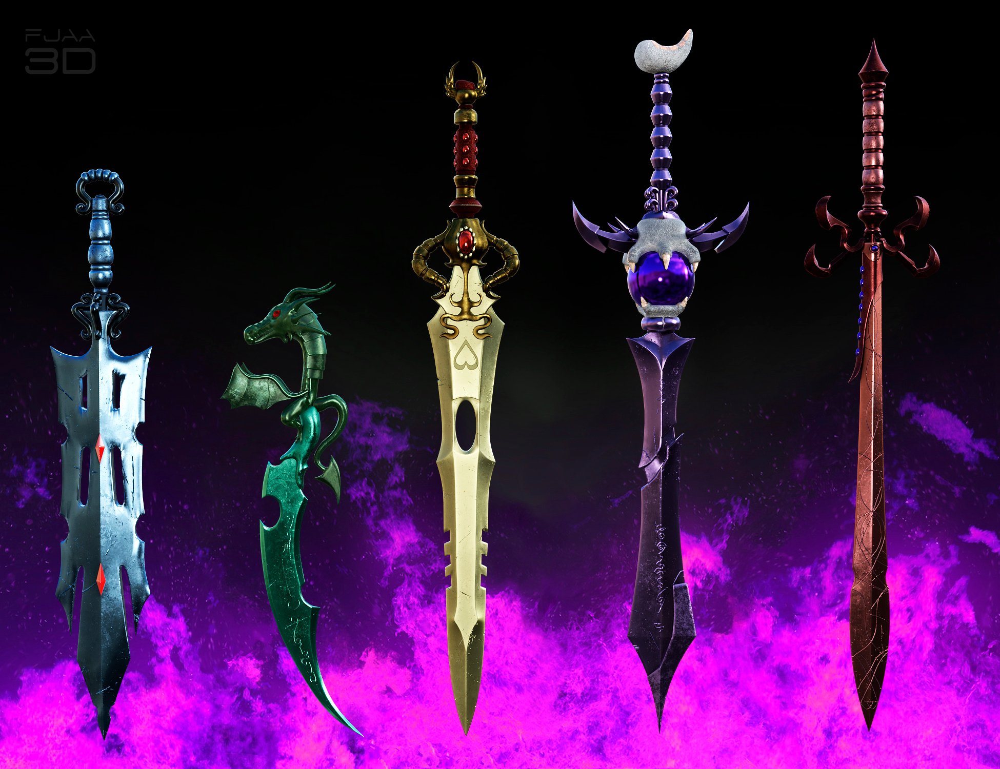 Fantasy Swords Collection Vol1 for Genesis 8 Fantasy Swords Collection Vol1 for Genesis 8 by: fjaa3d, 3D Models by Daz 3D