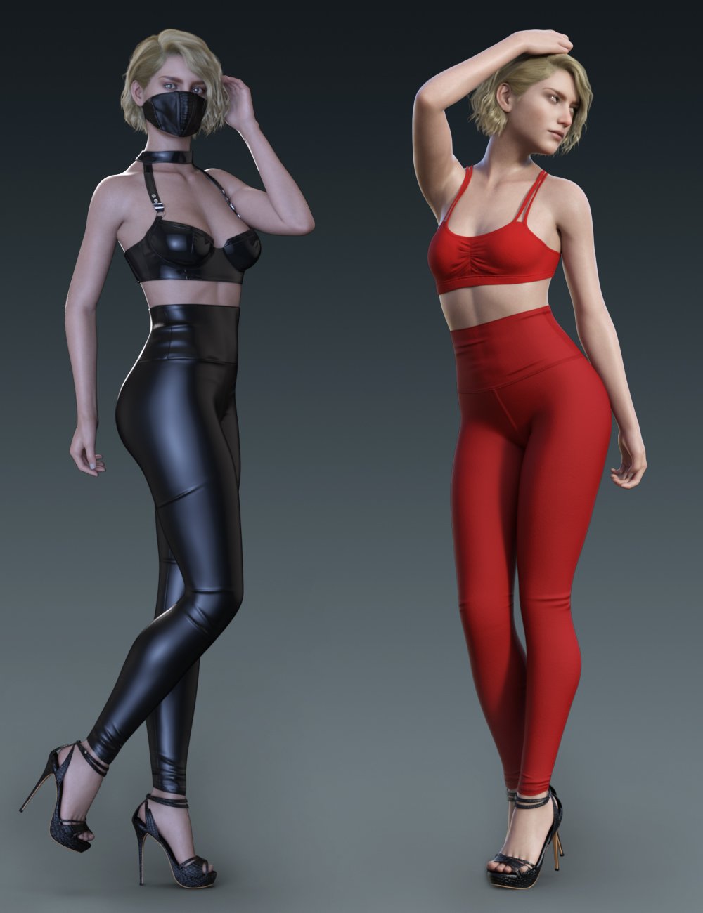 High Waisted Leggings Outfit for Genesis 8 and 8.1 Females by: WindField, 3D Models by Daz 3D