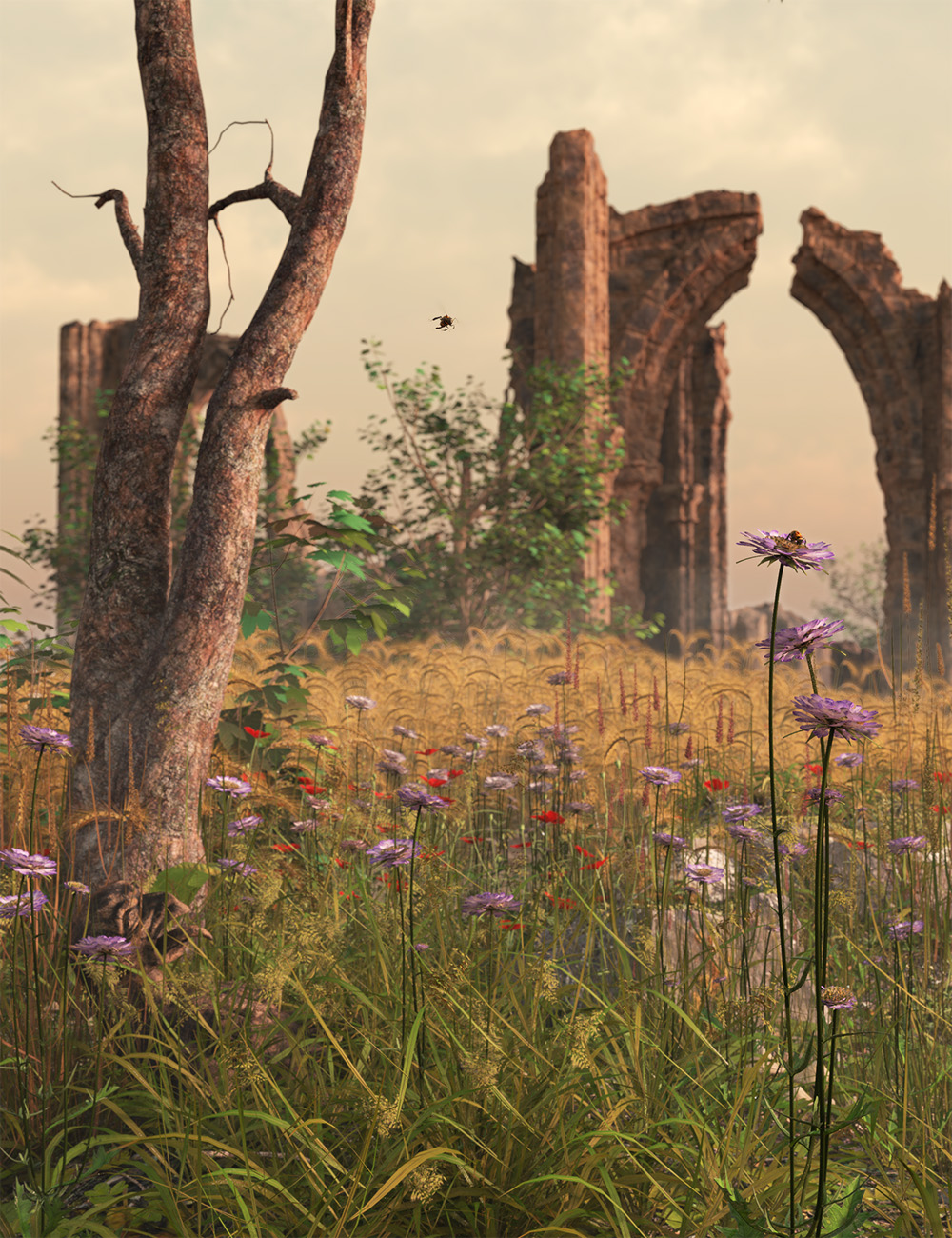 Meadow Flowers - Field Scabious by: MartinJFrost, 3D Models by Daz 3D