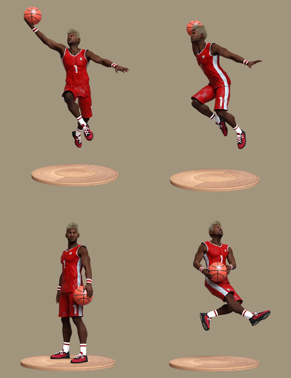 Basketball Poses for Genesis 8 and 8.1 Male by: Ensary, 3D Models by Daz 3D