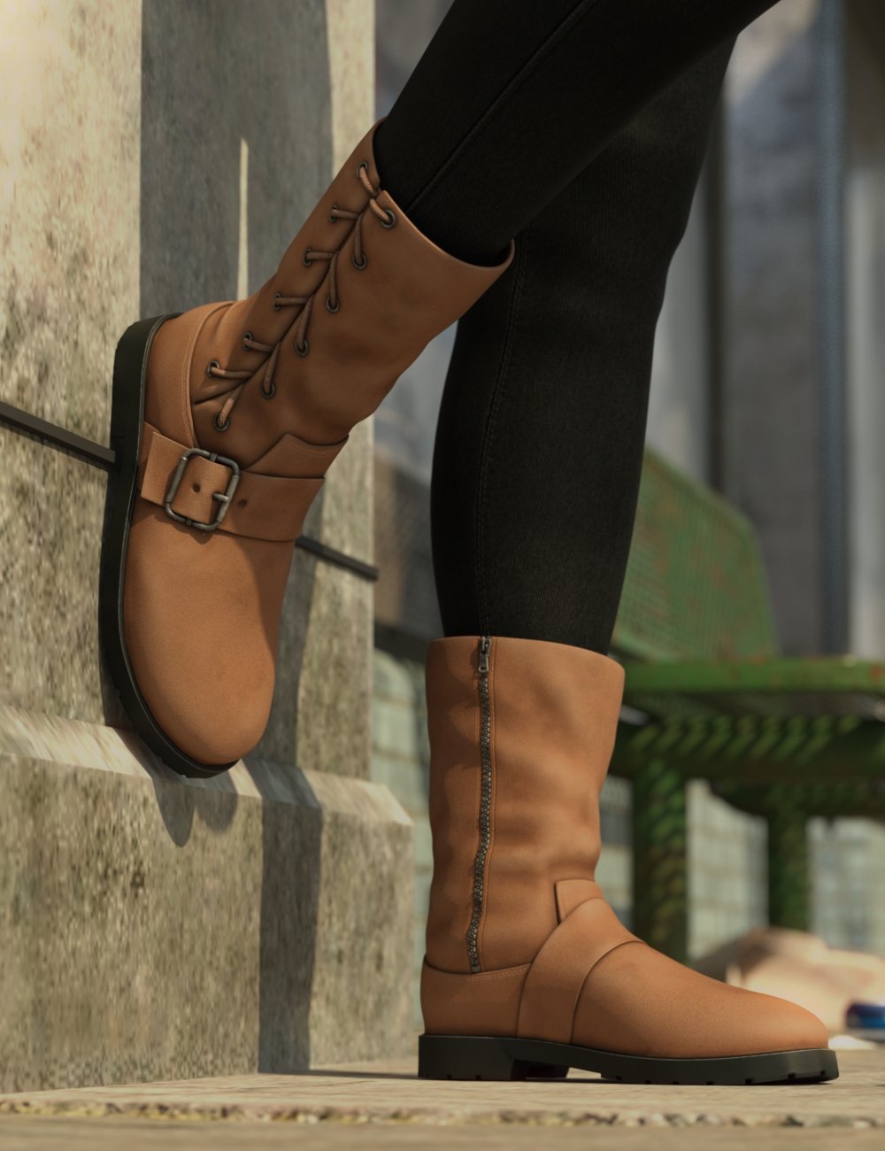 Side Laced Boots for Genesis 8 Female by: Predatron, 3D Models by Daz 3D