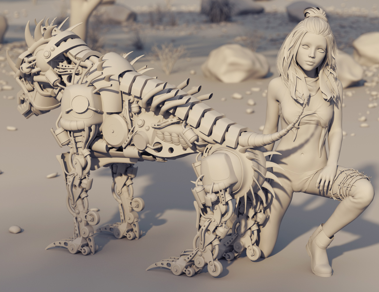 Steampunk Attack Dog by: ForbiddenWhispersDavid Brinnen, 3D Models by Daz 3D