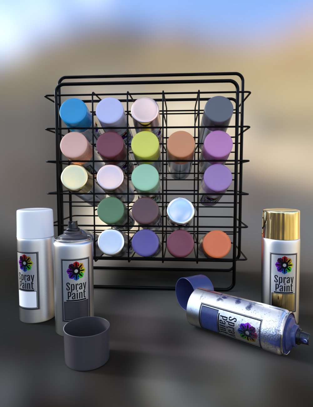 Artist Spray Paint Set by: Censored, 3D Models by Daz 3D