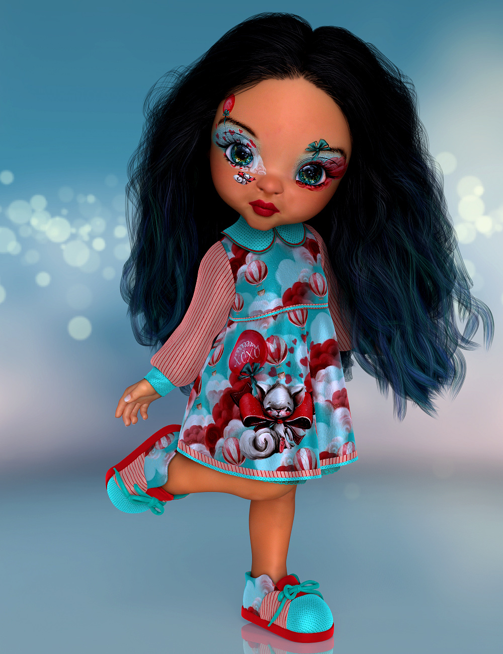 BellaRosa Textures for dForce Rainboo Outfit by: Spiritfoxy, 3D Models by Daz 3D