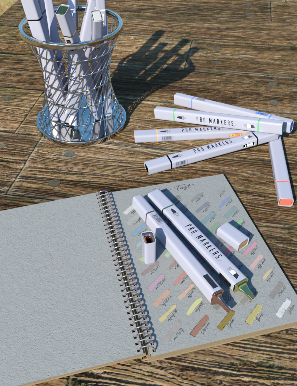 Pro Marker Pens by: Censored, 3D Models by Daz 3D