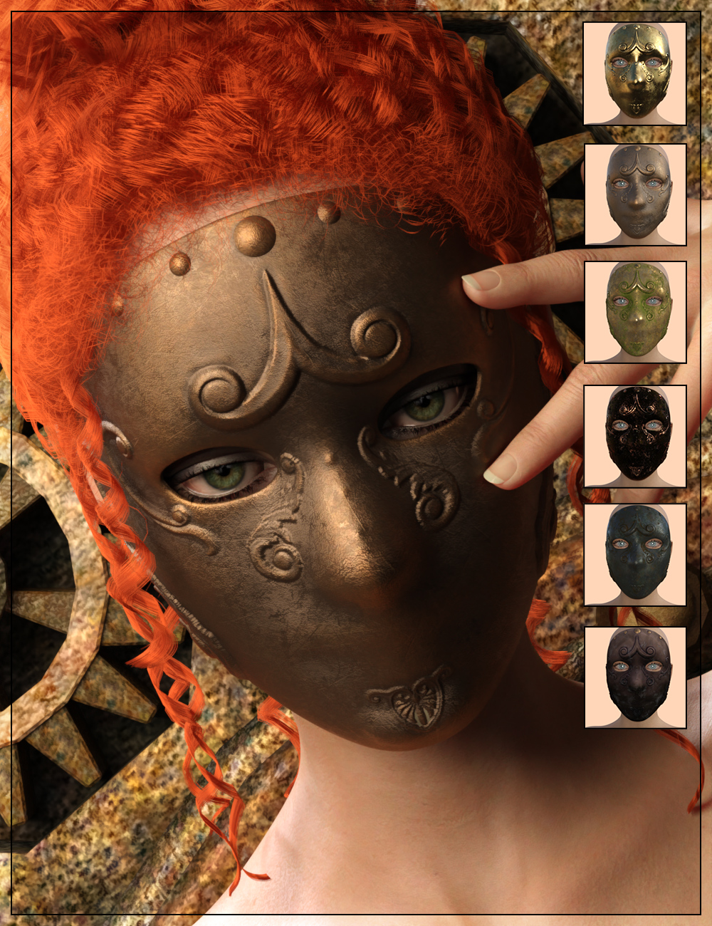 CyberSteampunk Accessories - The Mask for Genesis 8 Female by: Nathy Design, 3D Models by Daz 3D