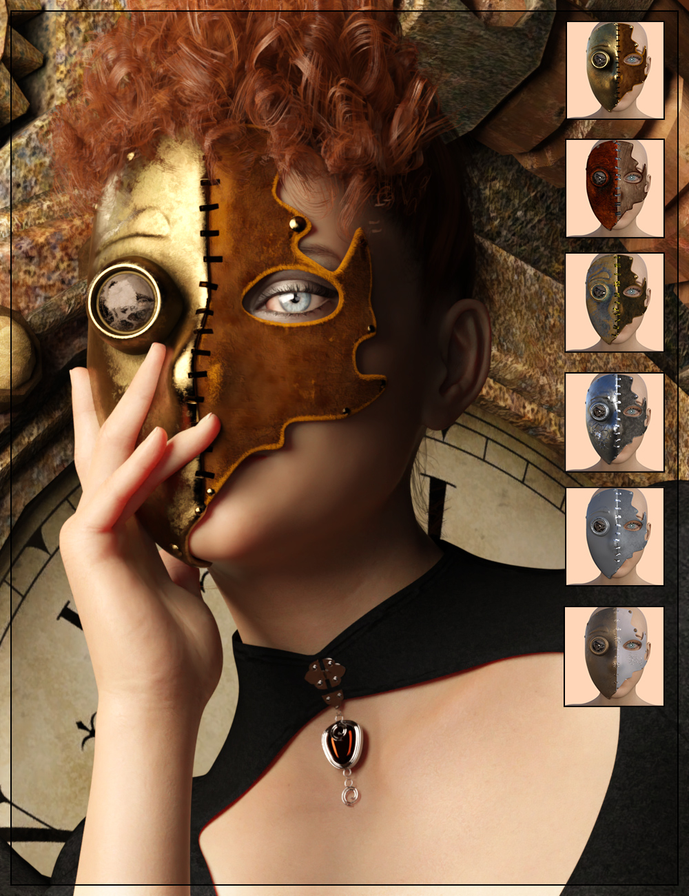 CyberSteampunk Accessories - The Mask for Genesis 8 Female by: Nathy Design, 3D Models by Daz 3D