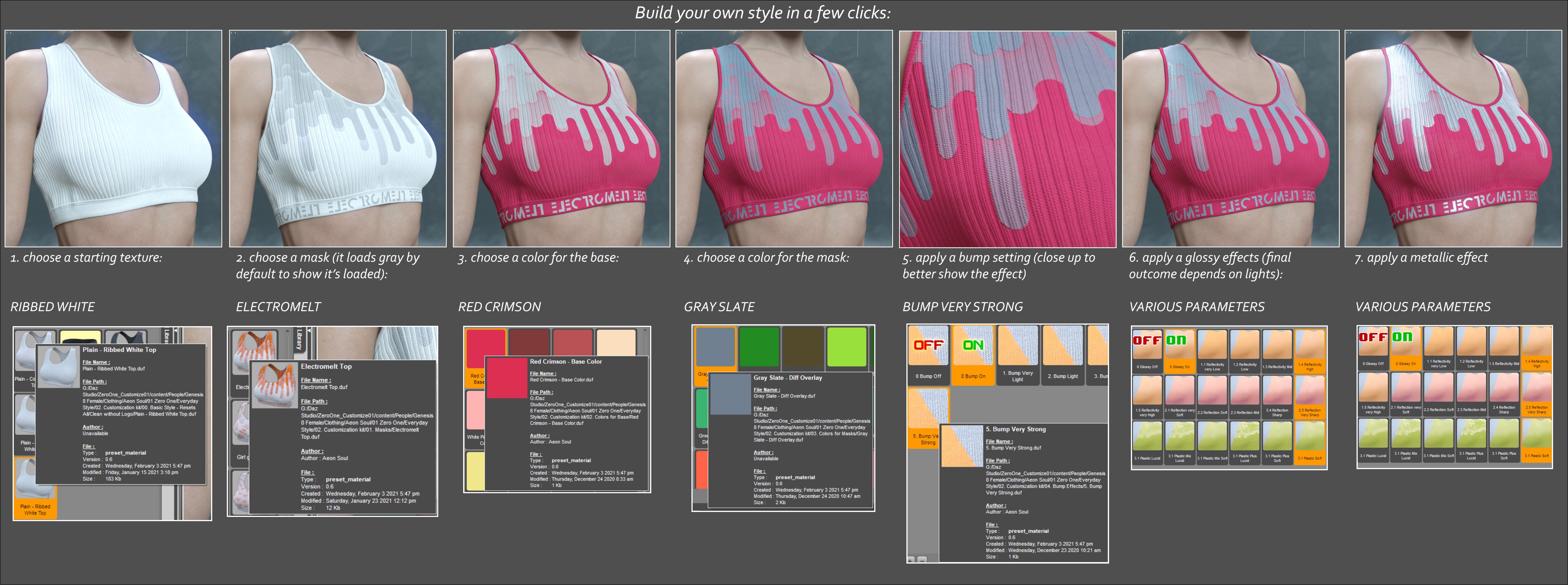 Customize Vol 1 for Zero One: Everyday Customize Vol 1 for Zero One: Everyday by: Aeon Soul, 3D Models by Daz 3D