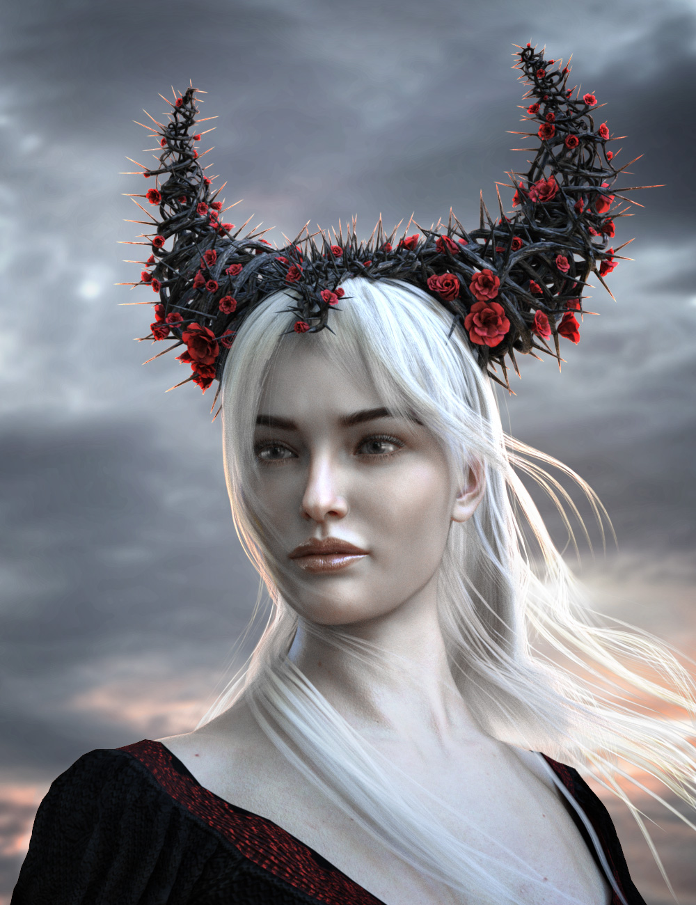 Thorns and Petals Headdress for Genesis 8 Females by: Hypertaf, 3D Models by Daz 3D
