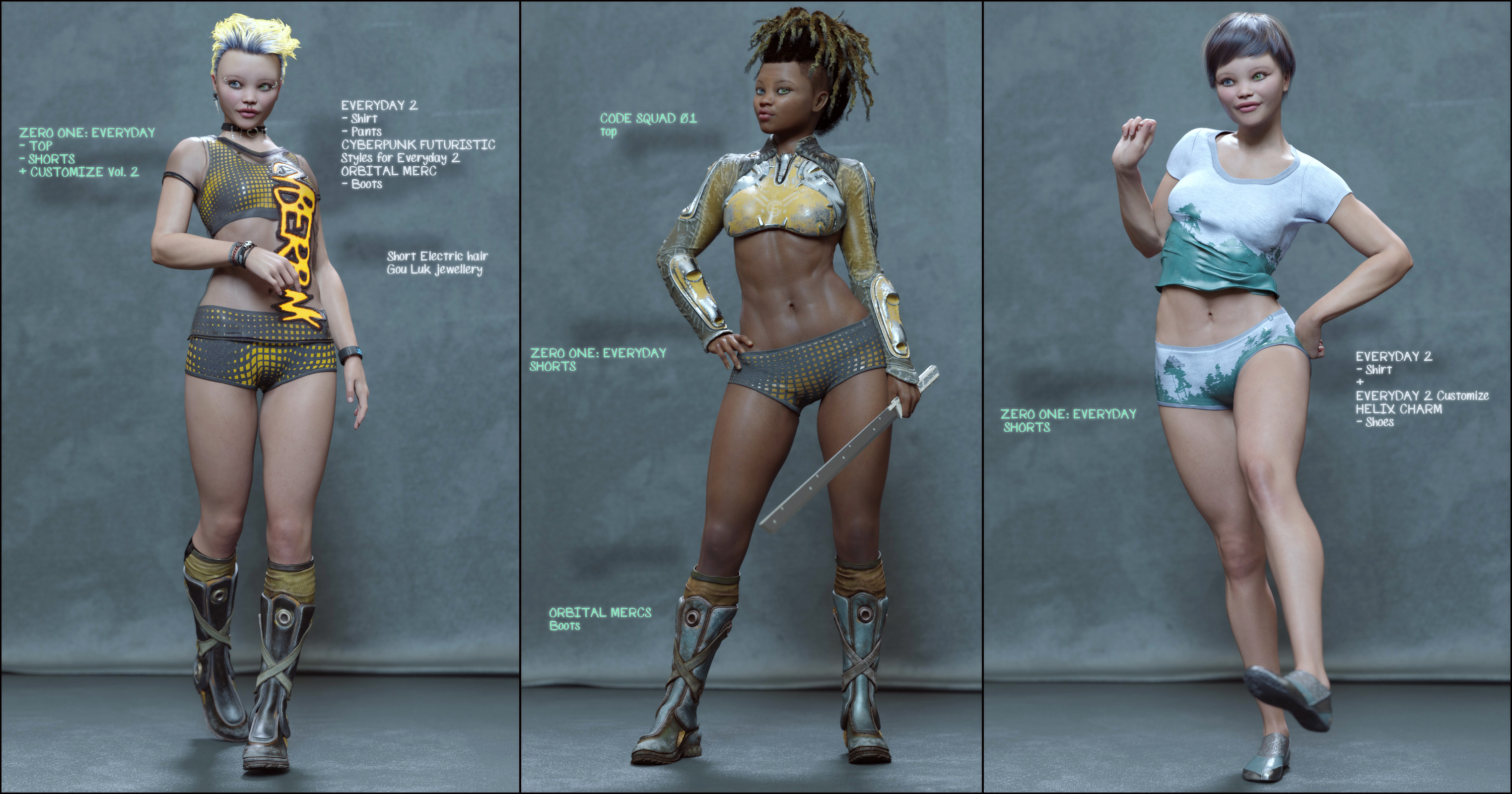 Customize Vol 2 for Zero One: Everyday by: Aeon Soul, 3D Models by Daz 3D