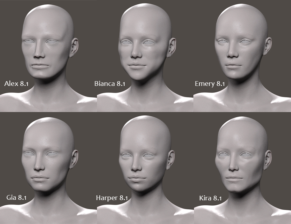 AHArt Unique Faces for Genesis 8.1 | Daz 3D