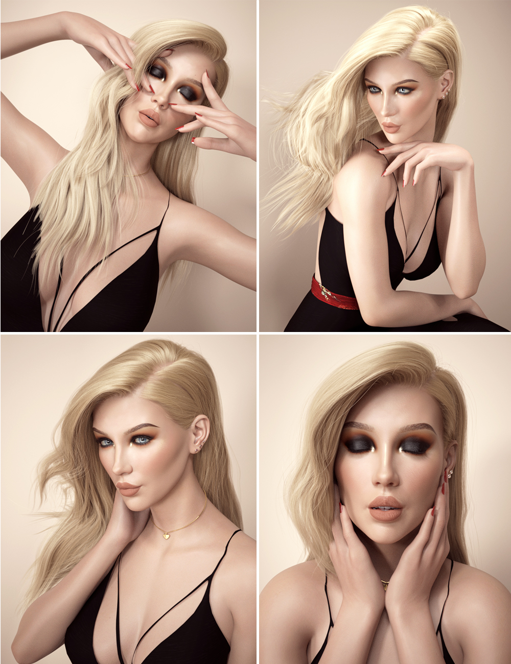 Makeup Artist Essentials L.I.E Poses and Expressions by: 3D Sugar, 3D Models by Daz 3D