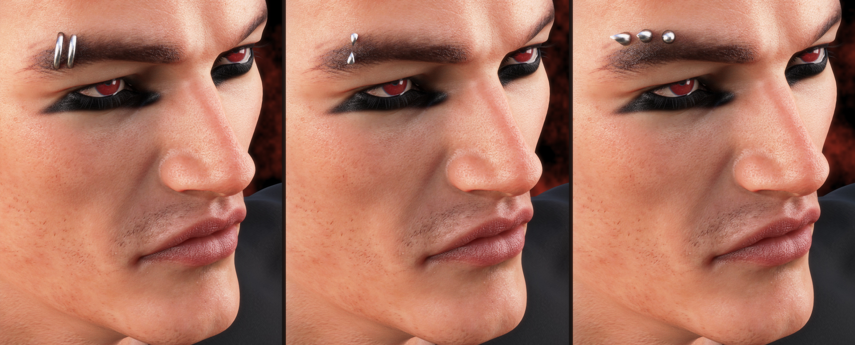 Devilish Piercing for Genesis 8 and 8.1 Males by: Neikdian, 3D Models by Daz 3D