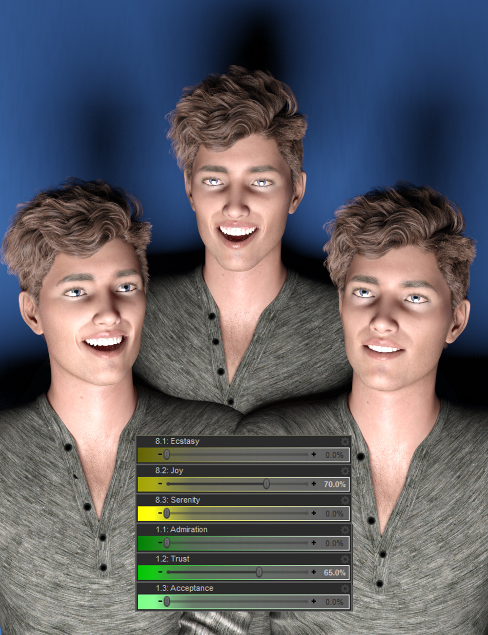 Emotion Wheel Expressions for Genesis 8 Male Emotion Wheel Expressions for Genesis 8 Male by: dobit, 3D Models by Daz 3D