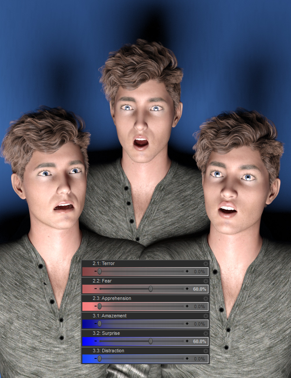 Emotion Wheel Expressions for Genesis 8 Male by: dobit, 3D Models by Daz 3D
