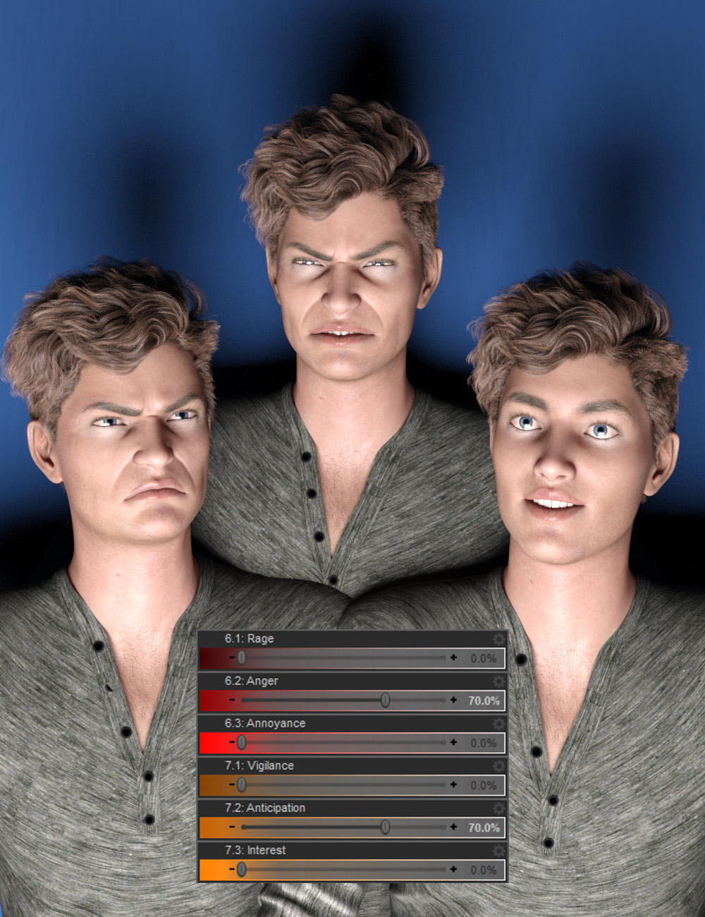Emotion Wheel Expressions for Genesis 8 Male by: dobit, 3D Models by Daz 3D