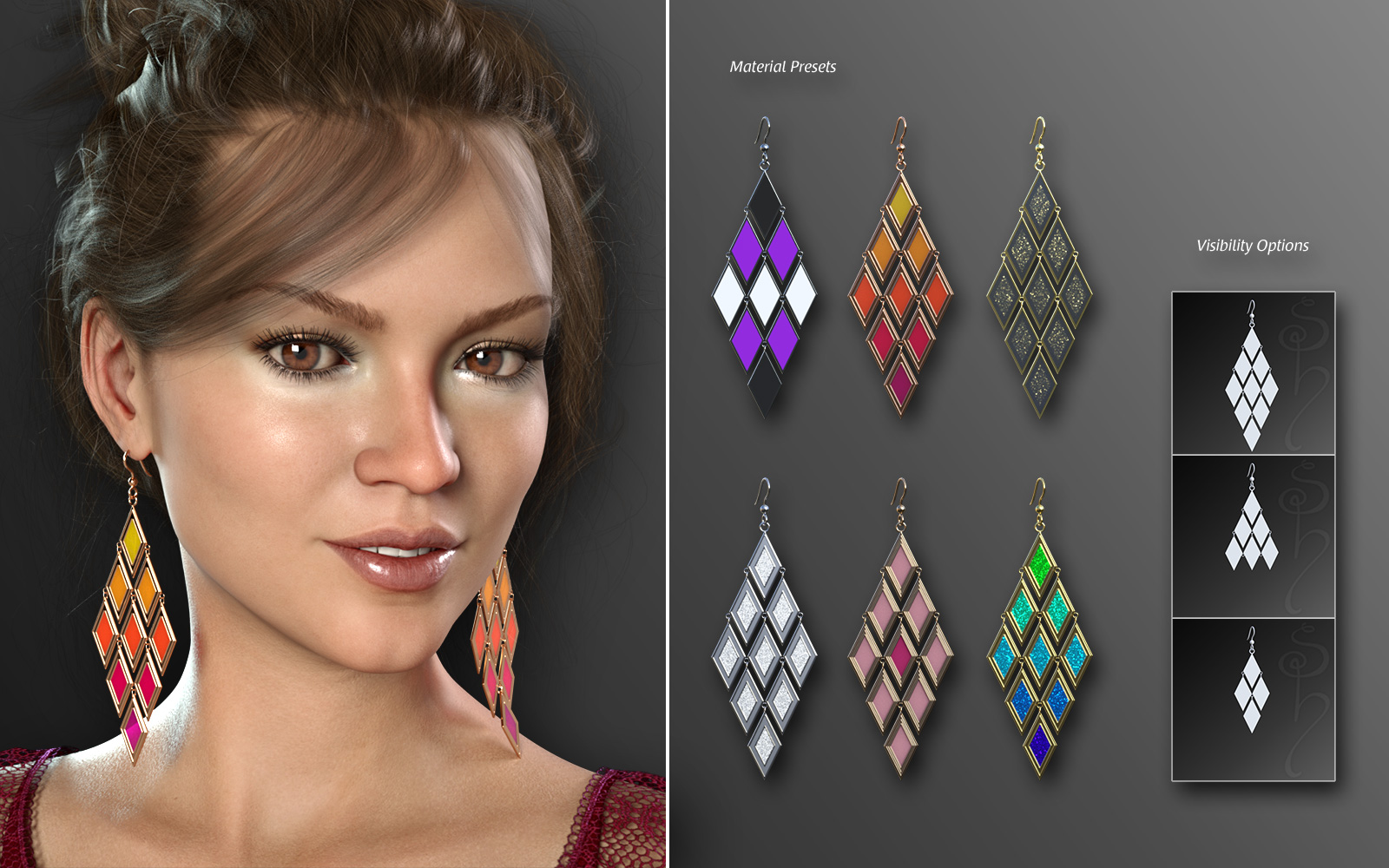 Statement Earrings Megapack for Genesis 8 and 8.1 Females Statement Earrings Megapack for Genesis 8 and 8.1 Females by: esha, 3D Models by Daz 3D