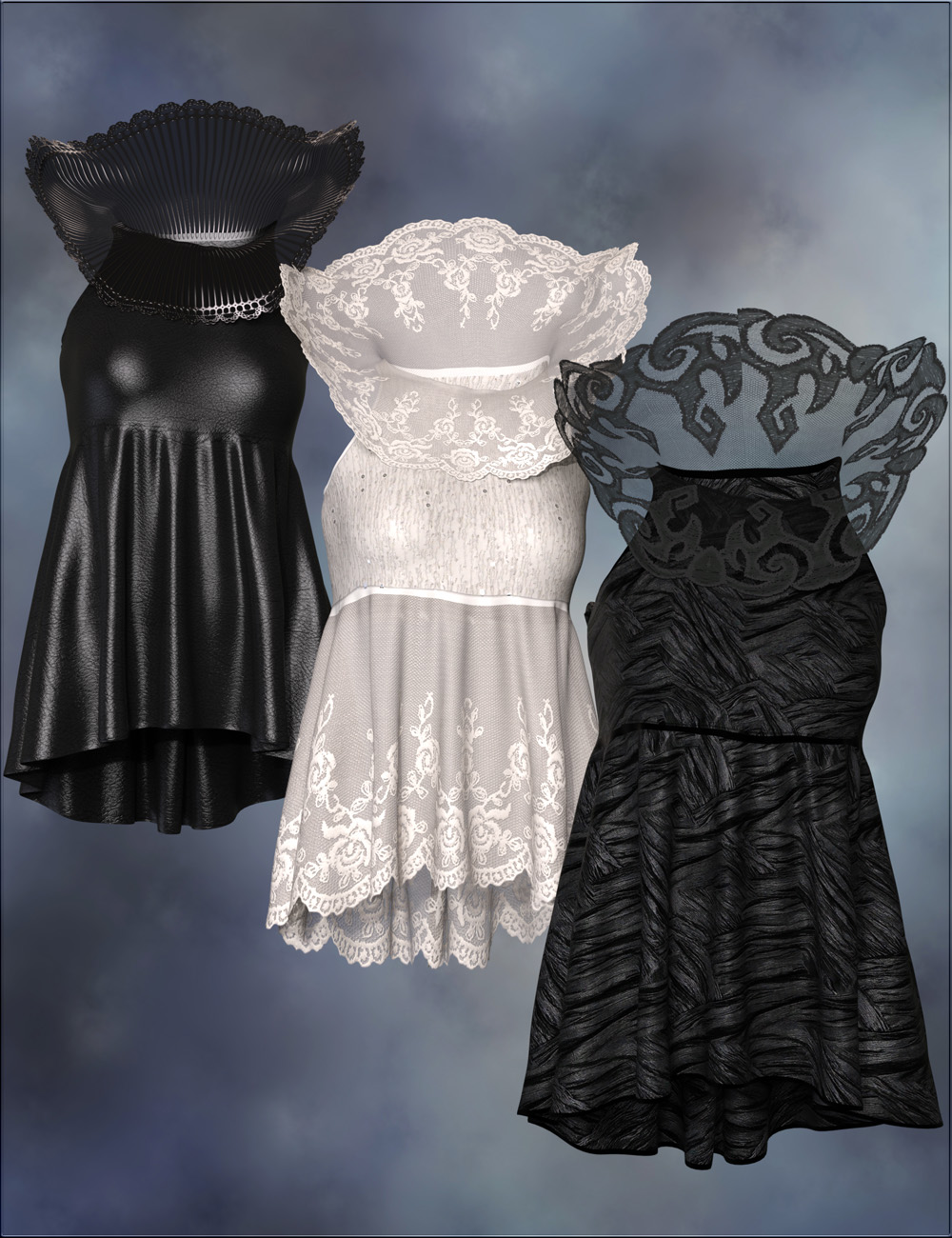 VYK dForce High Collar Peplum VYK dForce High Collar Peplum by: vyktohria, 3D Models by Daz 3D