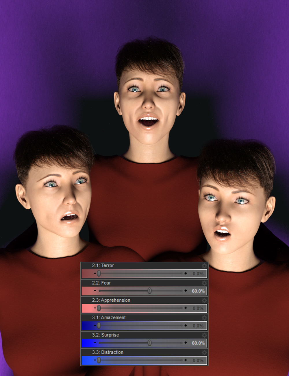 Emotion Wheel Expressions for Genesis 8 Female Emotion Wheel Expressions for Genesis 8 Female by: dobit, 3D Models by Daz 3D