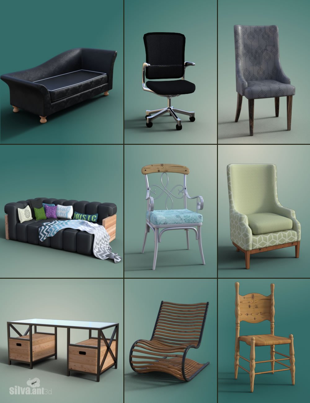 Collection of Furniture Collection of Furniture by: SilvaAnt3d, 3D Models by Daz 3D