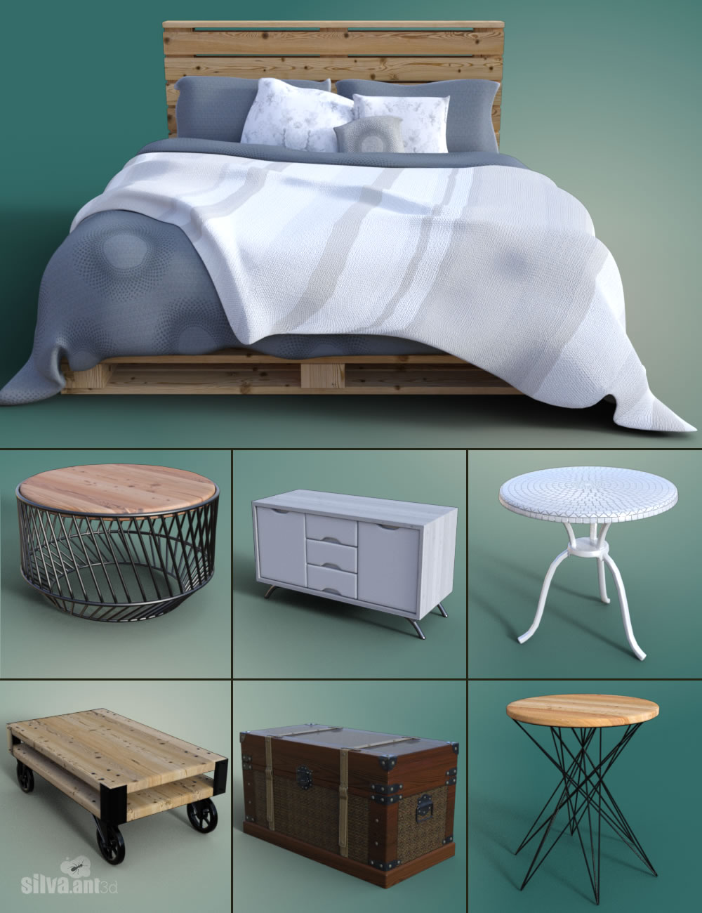 Collection of Furniture by: SilvaAnt3d, 3D Models by Daz 3D