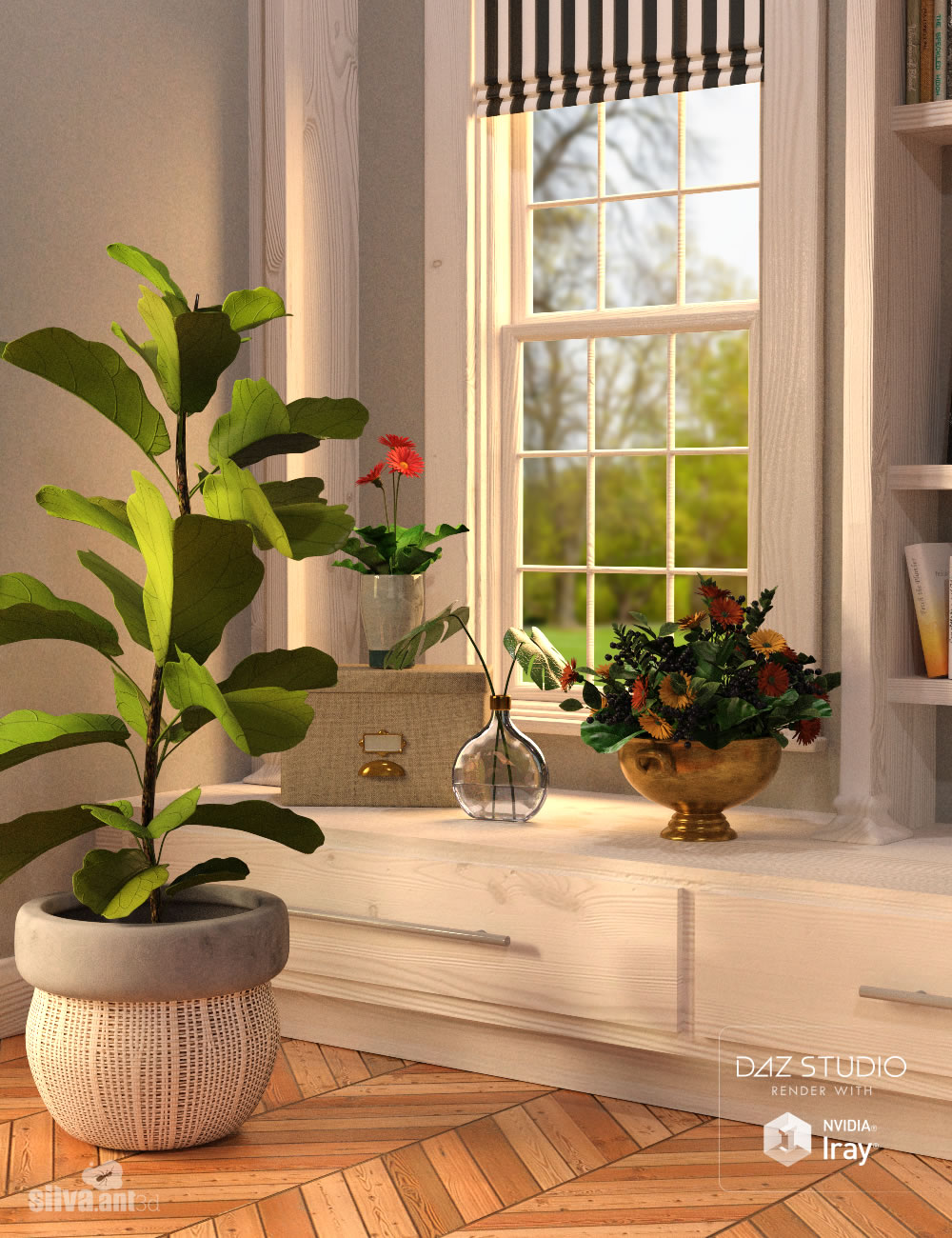 Collection of Pot Plants by: SilvaAnt3d, 3D Models by Daz 3D