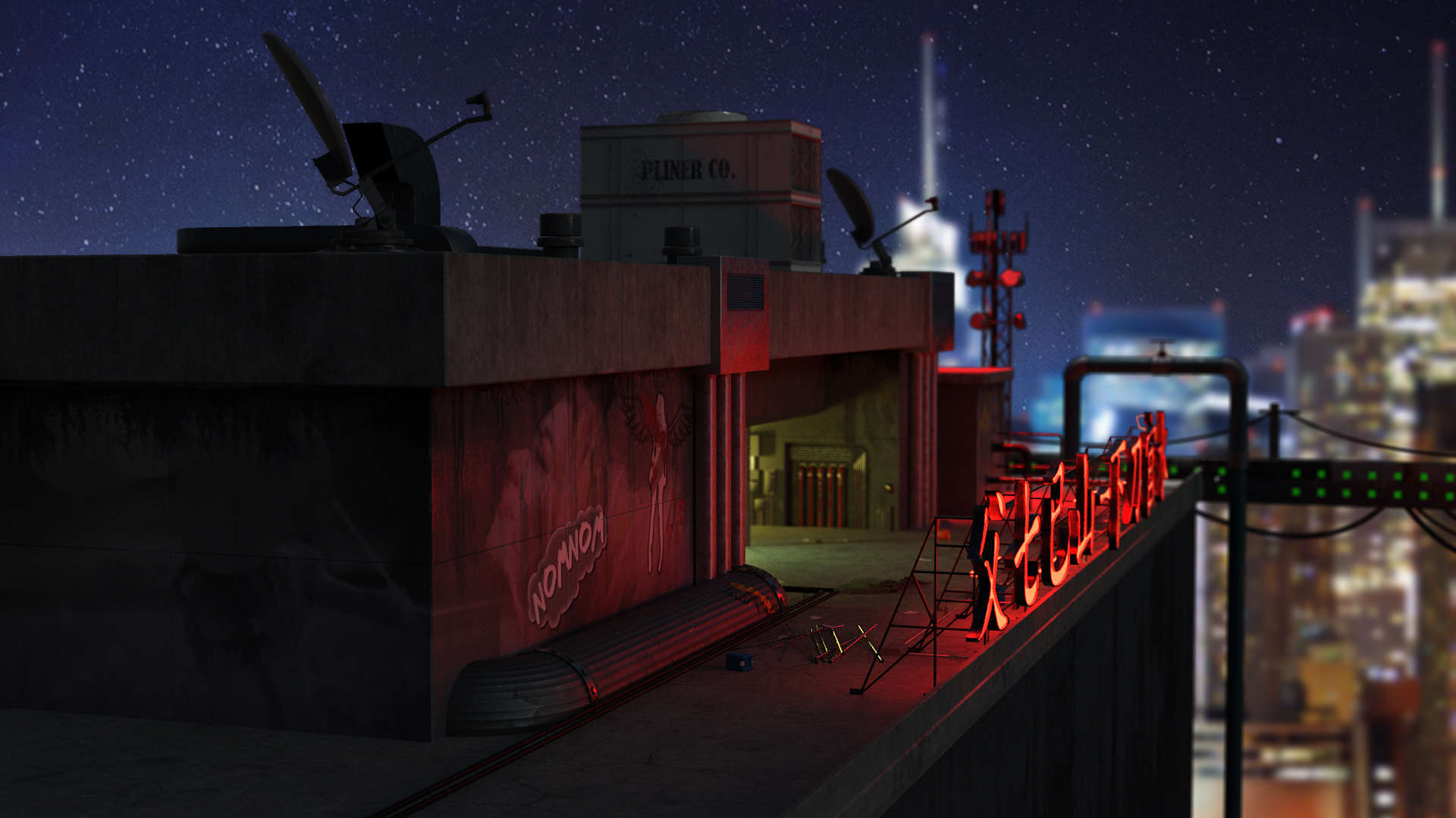 SciFi Rooftop CyberPunk SciFi Rooftop CyberPunk by: DarkEdgeDesign, 3D Models by Daz 3D