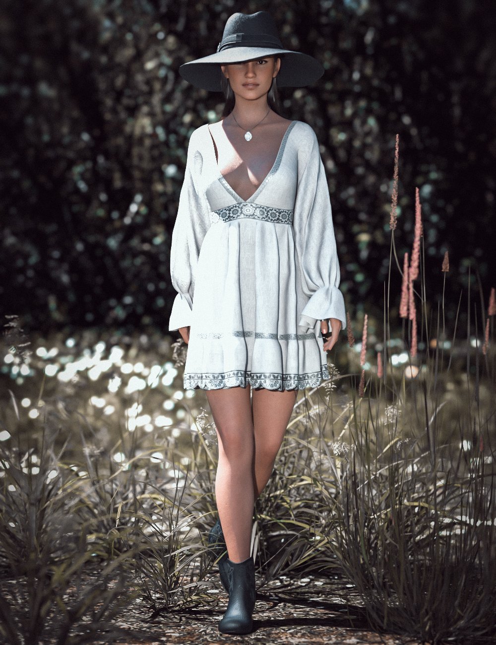 dForce CB Rye Croft Clothing Set for Genesis 8 and 8.1 Females by: CynderBlue, 3D Models by Daz 3D