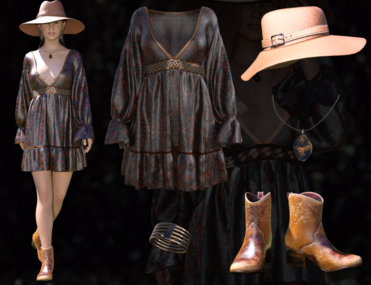 dForce CB Rye Croft Clothing Set for Genesis 8 and 8.1 Females dForce CB Rye Croft Clothing Set for Genesis 8 and 8.1 Females by: CynderBlue, 3D Models by Daz 3D