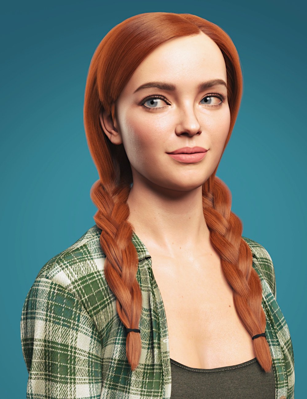 Cute Braids for Genesis 8 and 8.1 Females by: Toyen, 3D Models by Daz 3D