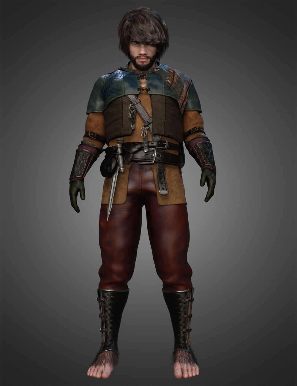 dForce Quest Bound Outfit for Genesis 8 and 8.1 Males by: Barbara BrundonUmblefuglyMoonscape GraphicsSade, 3D Models by Daz 3D