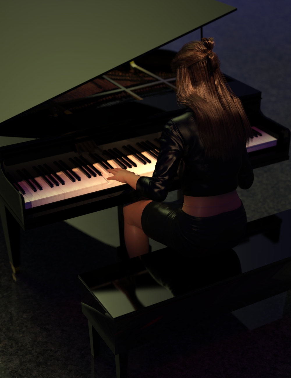 Rock Star Series - Grand Piano by: Sixus1 Media, 3D Models by Daz 3D