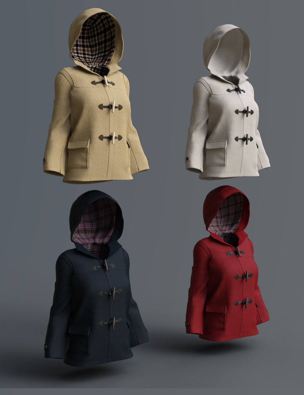 Dforce Km Duffle Coat For Genesis 8 Females Daz 3d 6331