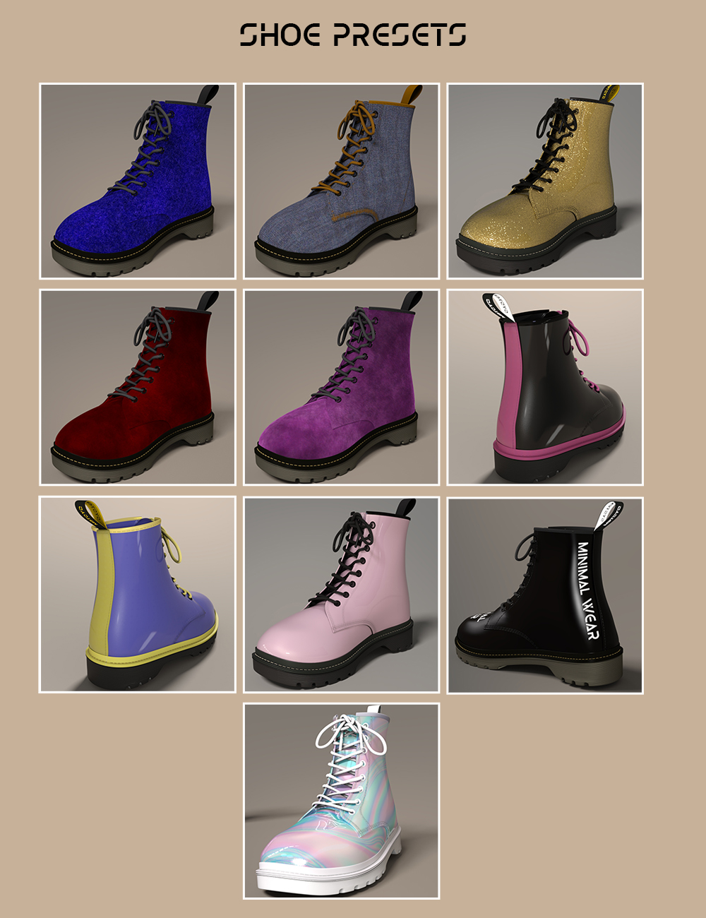 Fashion Basics: Classic Boots for Genesis 8.1 and Victoria 8.1 | Daz 3D