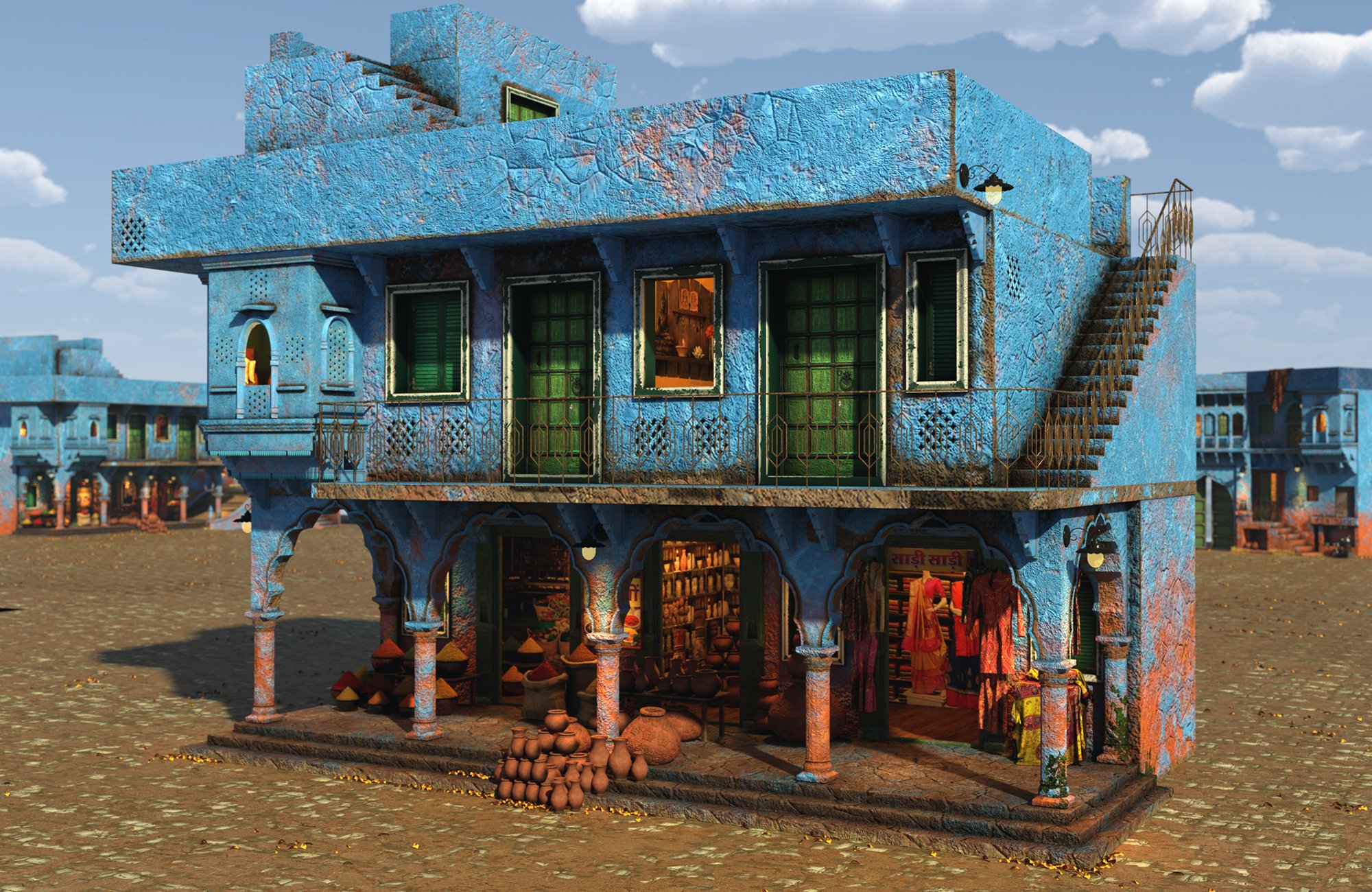 The Blue City Kit by: Meshitup, 3D Models by Daz 3D
