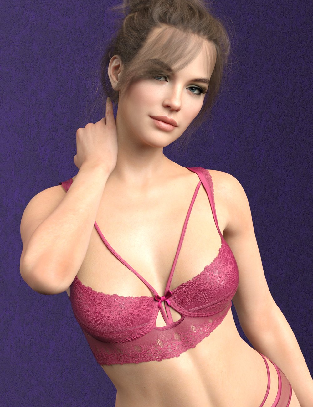 X-Fashion Dainty Lace Lingerie Set for Genesis 8 and 8.1 Females