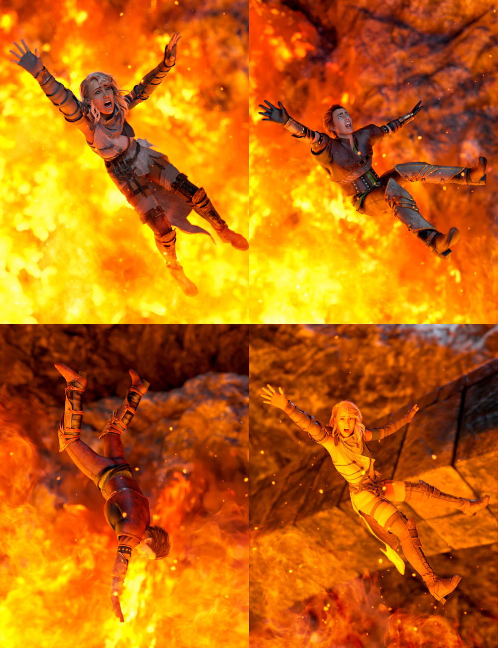 Terror Beneath Fire Mountain Poses Terror Beneath Fire Mountain Poses by: Marshian, 3D Models by Daz 3D