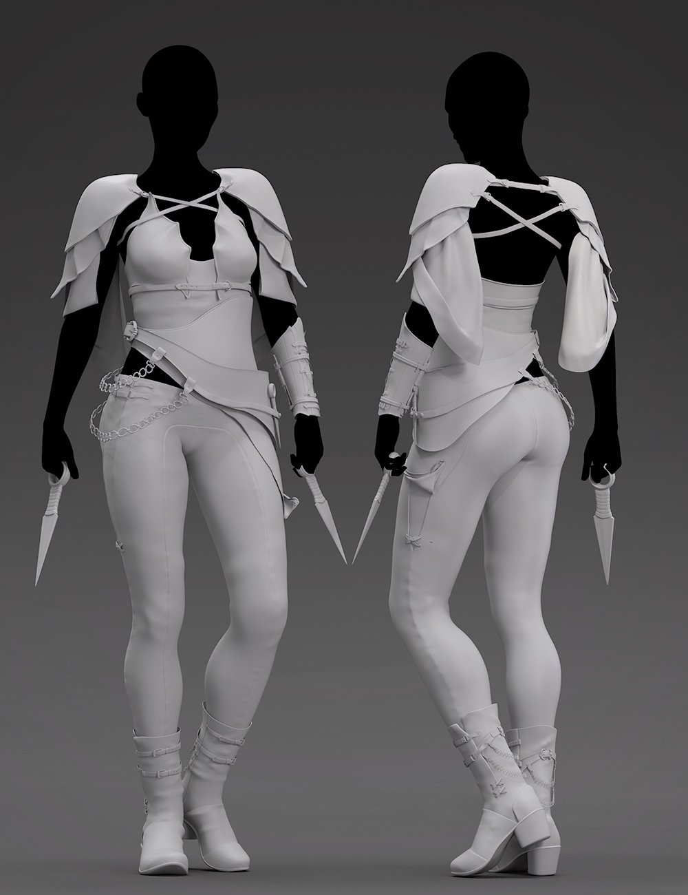 dForce Ashen Ward Outfit for Genesis 8 and 8.1 Females by: Barbara BrundonUmblefuglyMoonscape GraphicsSade, 3D Models by Daz 3D