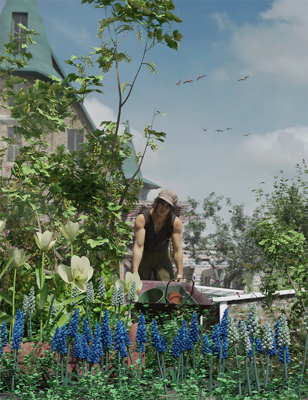 Spring Flowers - Muscari Grape Hyacinths Spring Flowers - Muscari Grape Hyacinths by: MartinJFrost, 3D Models by Daz 3D