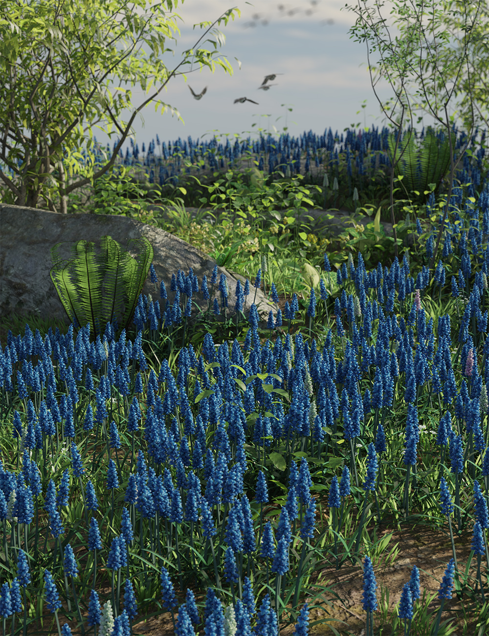 Spring Flowers - Muscari Grape Hyacinths by: MartinJFrost, 3D Models by Daz 3D