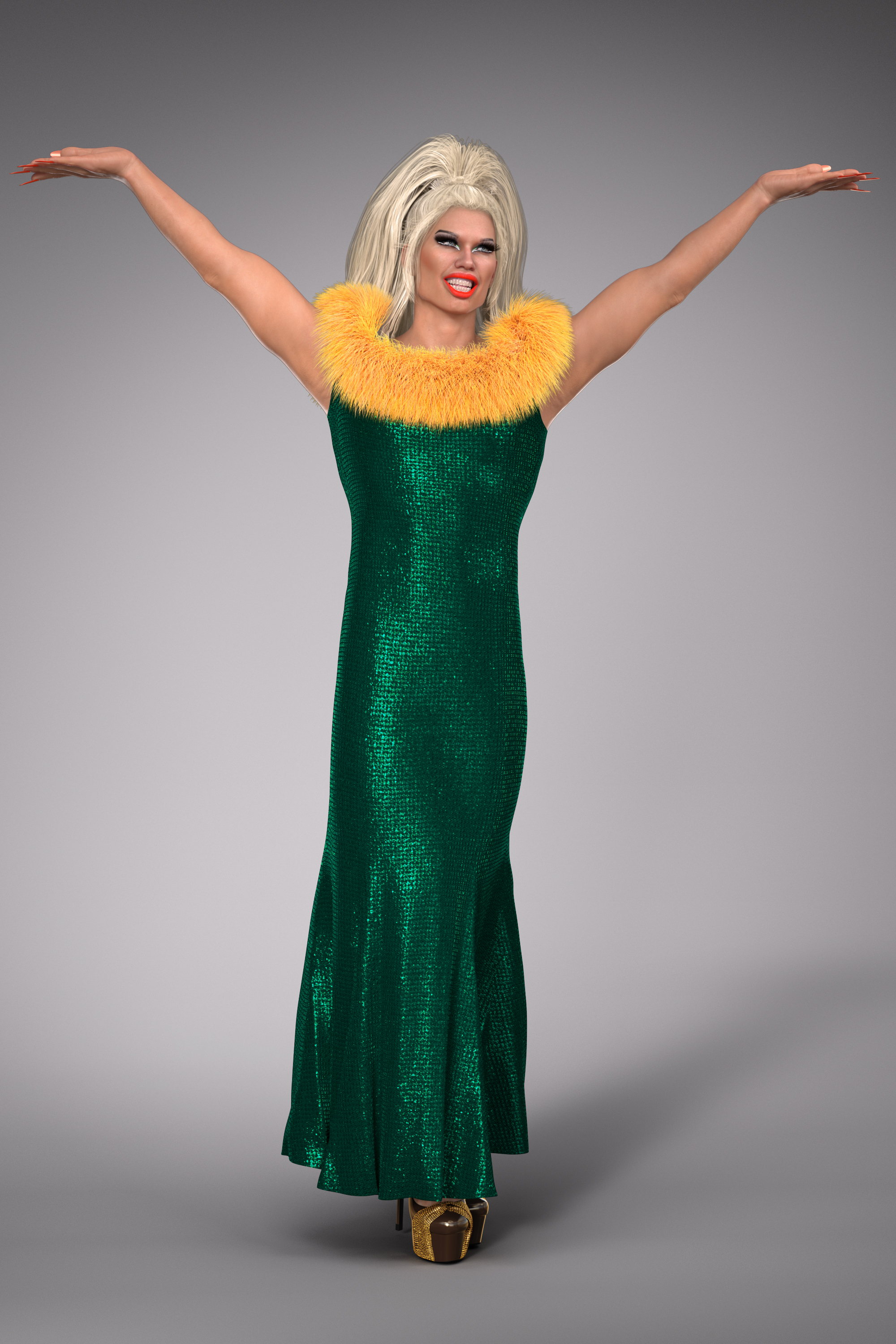 Drag Queen Outfit for Genesis 8 Males by: Maralyn, 3D Models by Daz 3D
