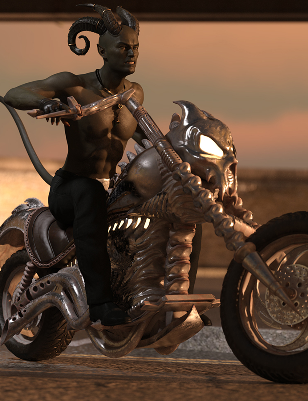 Highway to Hell Hierarchical Poses for Torment 8.1 and Hell Motorcycle by: Ensary, 3D Models by Daz 3D