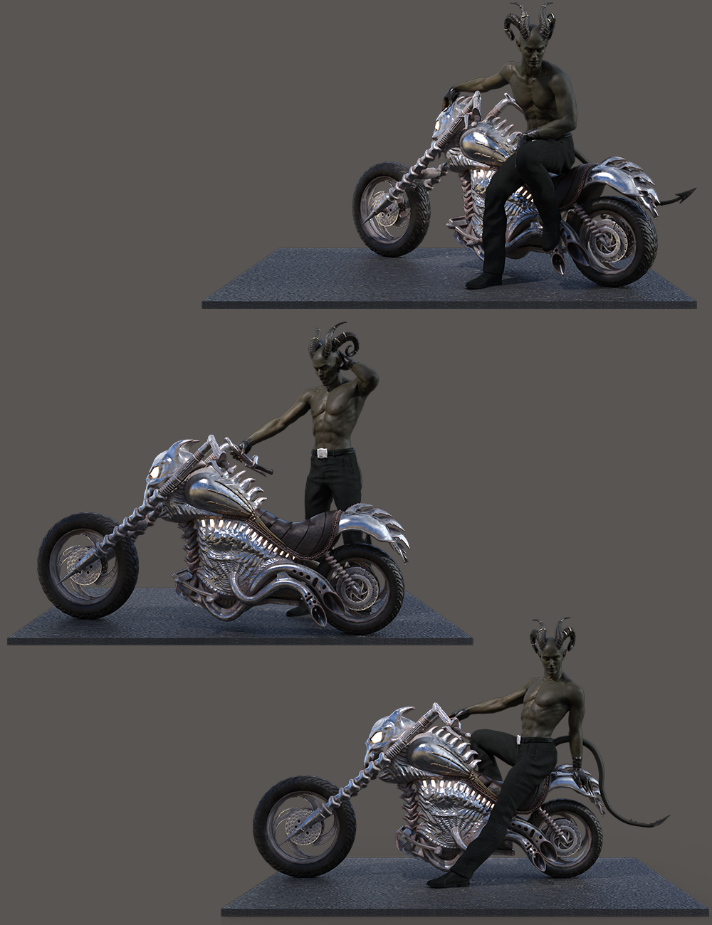 Highway to Hell Hierarchical Poses for Torment 8.1 and Hell Motorcycle by: Ensary, 3D Models by Daz 3D