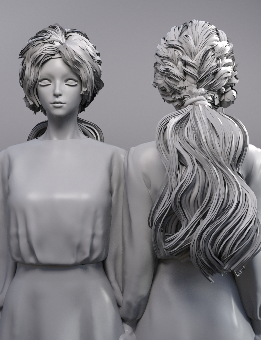 Kent Hair for Genesis 8.1 Female by: Ergou, 3D Models by Daz 3D