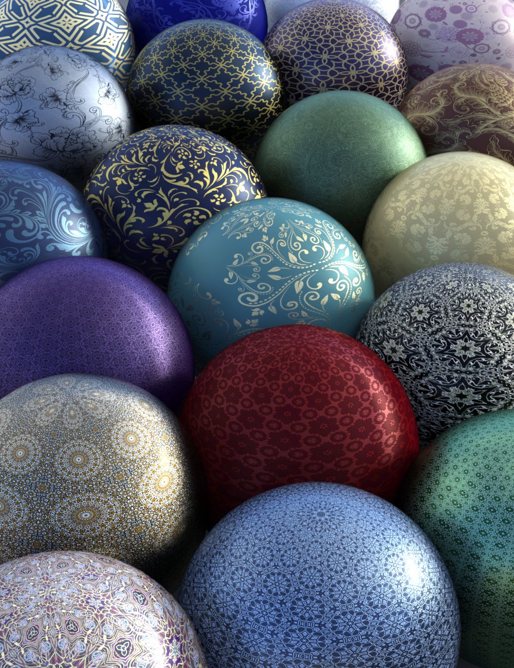 Ornamental Silk Shaders for Iray by: AHArt, 3D Models by Daz 3D