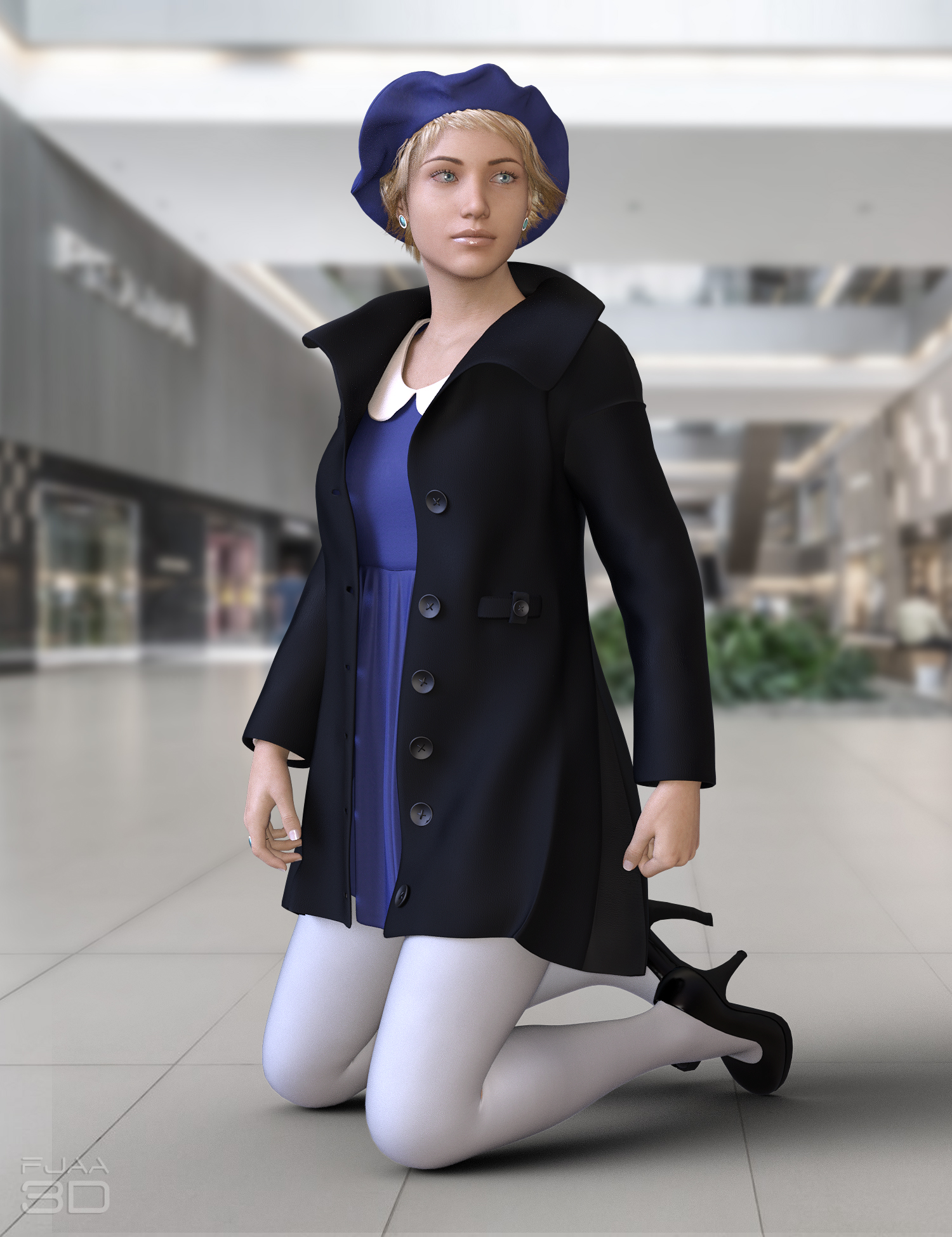 dForce Winter Full Dress for Genesis 8.1 Females by: fjaa3d, 3D Models by Daz 3D